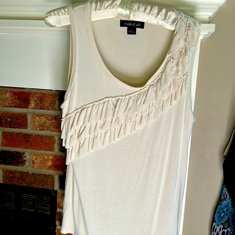 August silk short sleeve top